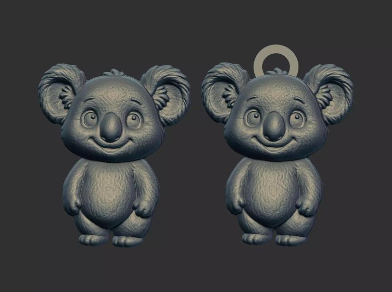 koala bears cartoon keychain cnc model