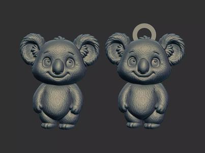 koala bears cartoon keychain cnc model