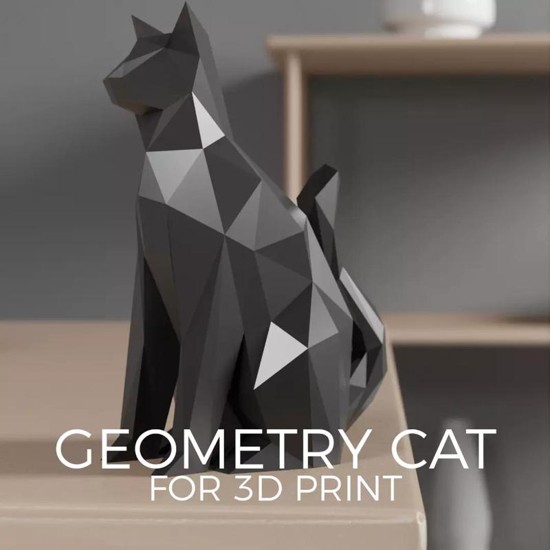 Geometry Cat -  Plant Pot