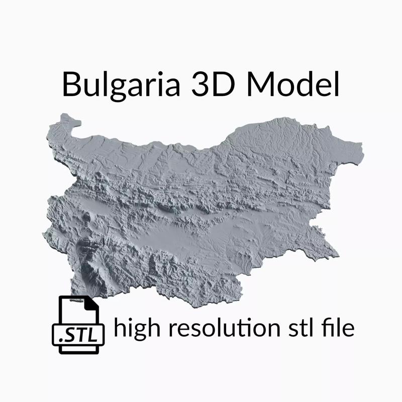 Bulgaria Topographic Map - 3D Terrain Topography of Bulgaria