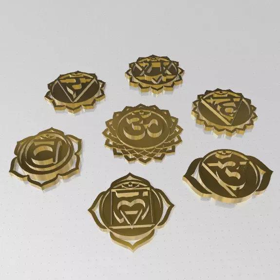 7 Chakras metal logo