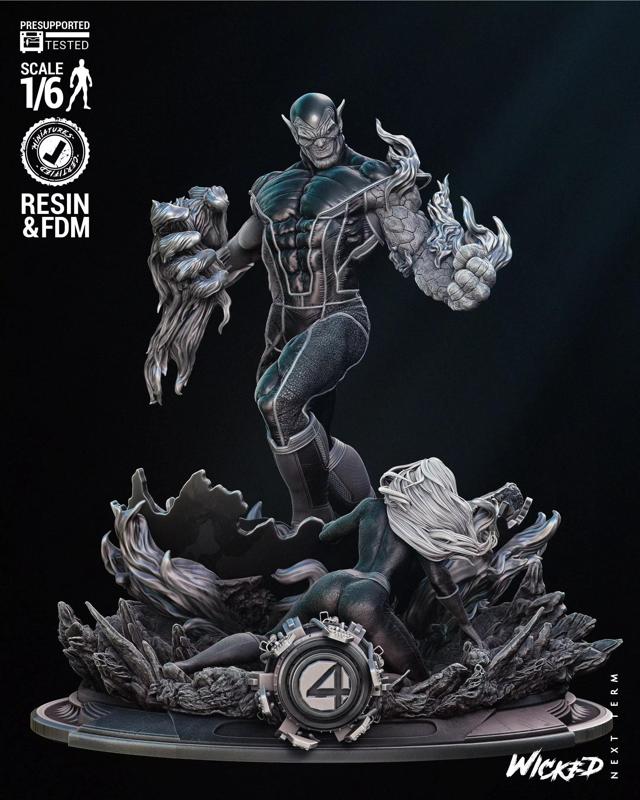Wicked Marvel Super Skrull Sculpture Tested for 3D printing