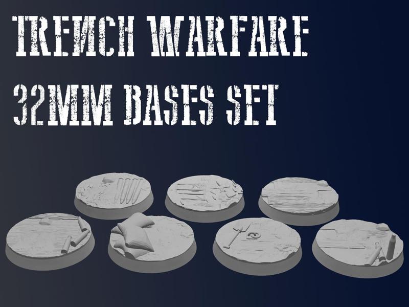 32 mm Trench Warfare Bases Set