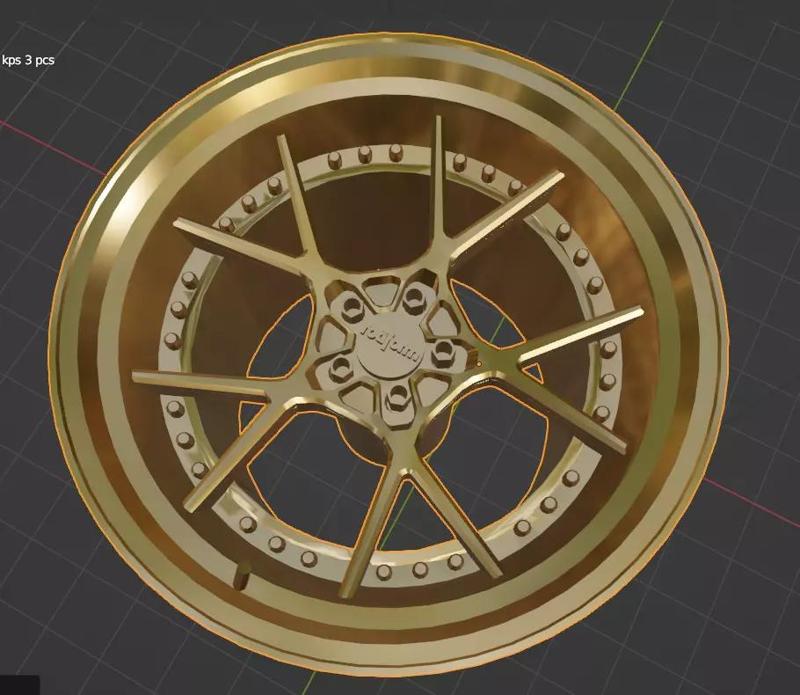 Rotiform KPS 3 Piece Wheels Rims 3D Print Ready