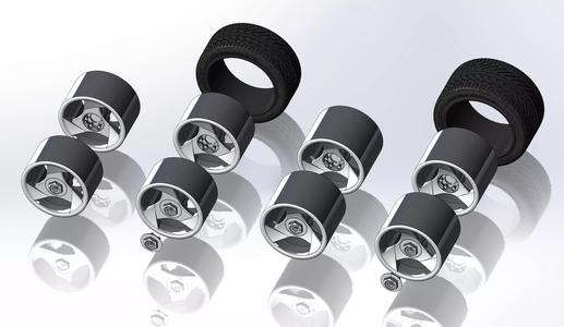 Set of wheels for scale model Viper 1992