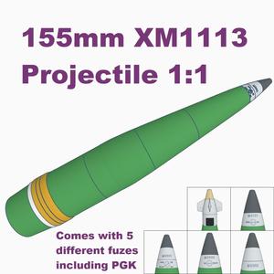 155mm XM1113 Extended Range Rocket Assisted Projectile 1:1