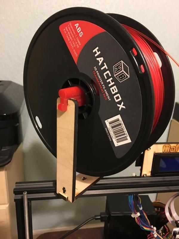 Rounded spool bar for MakerFarm Pegasus