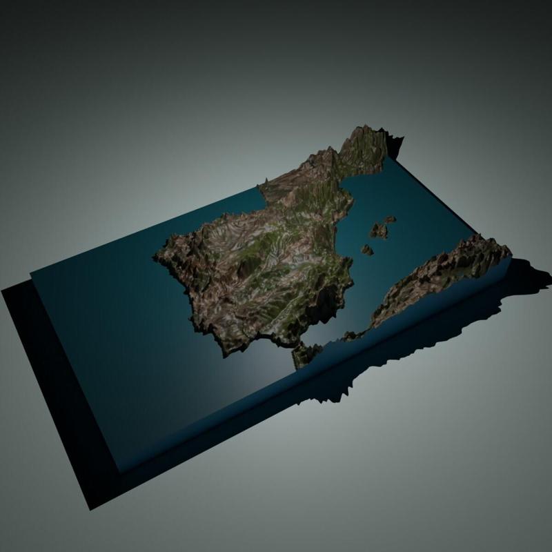 Spain Map Topography 3D Printing