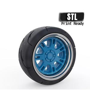 STL resin kit Tire Rims Wheel set for scale cars