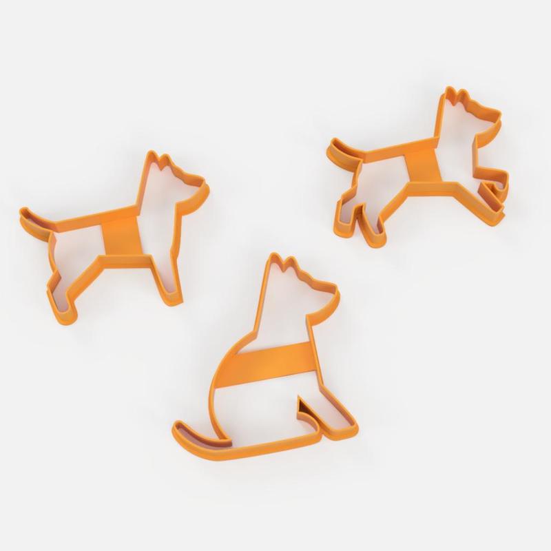 dogs x3 cookie cutter set 1 - Dog cookie cutters x3 set 1