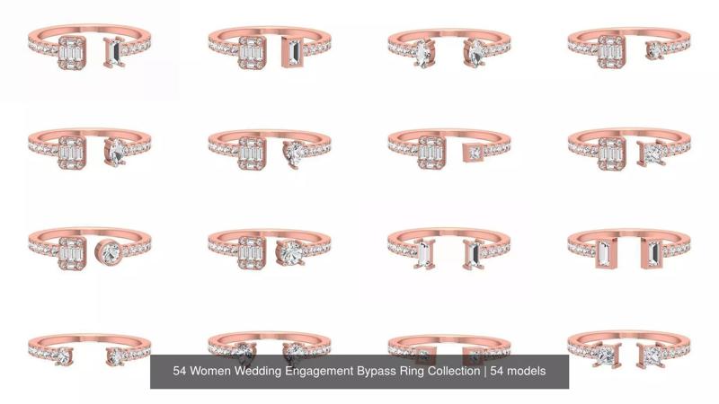 54 Women Open End Wedding Engagement Band Rings Collection