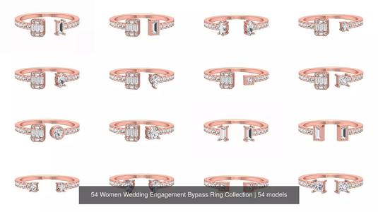 54 Women Open End Wedding Engagement Band Rings Collection