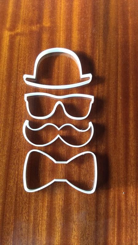 Moustache hat lenses bow tie cookie cutter