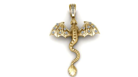 CHINESE FLYING DRAGON PENDANT 3D PRINTABLE MODEL