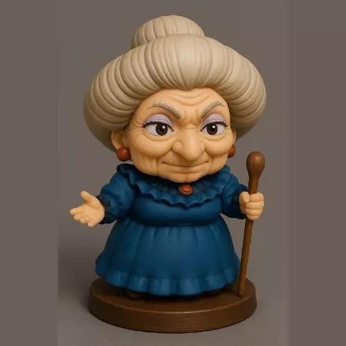 3D Printable Old Lady Character Figurine