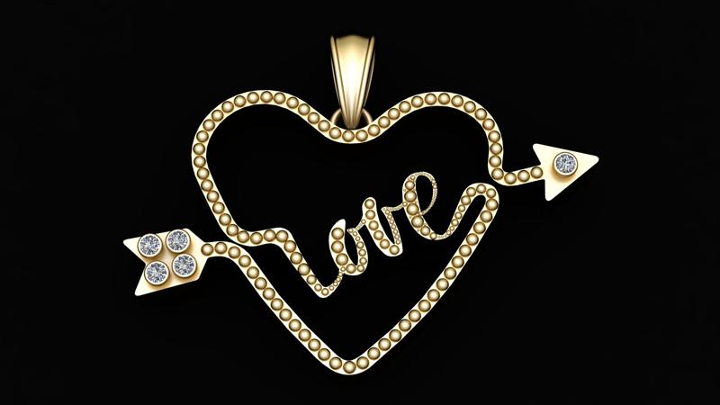 love PANDANT 3D PRINTABLE MODAL