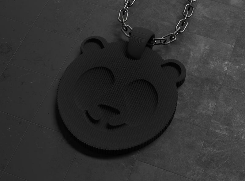 Panda Face Pendant – Cute 3D Printable Necklace