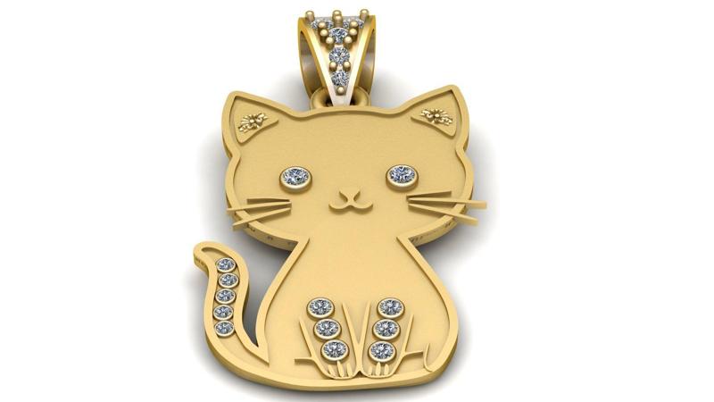 CUTE CAT ANIMAL PENDANT 3D PRINTABLE MODEL