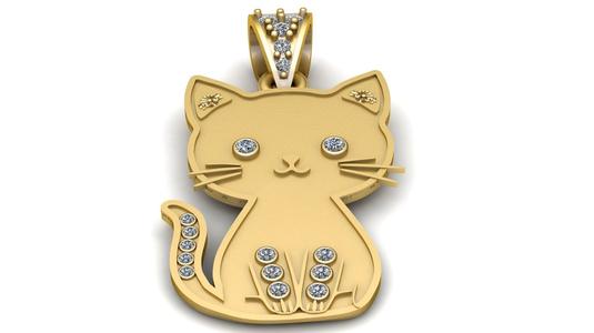 CUTE CAT ANIMAL PENDANT 3D PRINTABLE MODEL