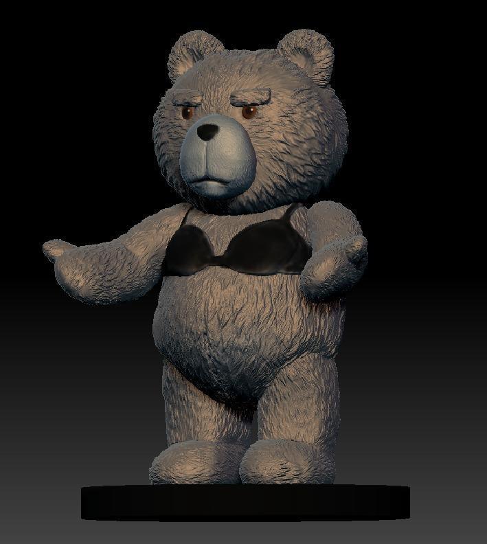 TED - ted bear with bra (resin)