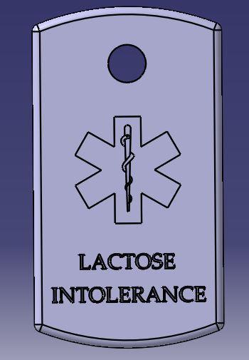 Lactose Intolerance Medical Tag