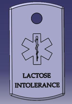 Lactose Intolerance Medical Tag