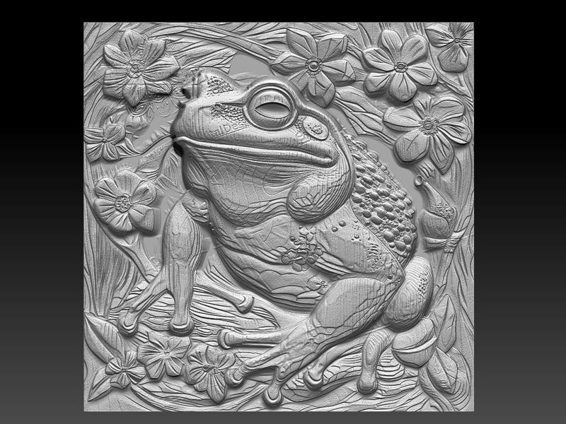 Nature's Frog Relief - 3D Printable STL & CNC Model