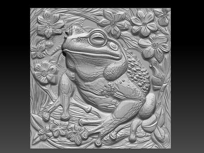 Nature's Frog Relief - 3D Printable STL & CNC Model