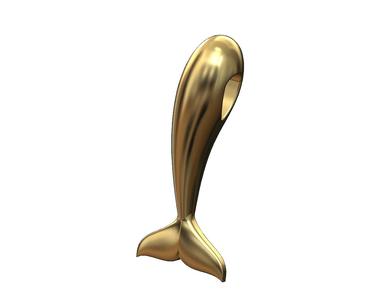 Fish whale tail pendant charm slider 3D print model