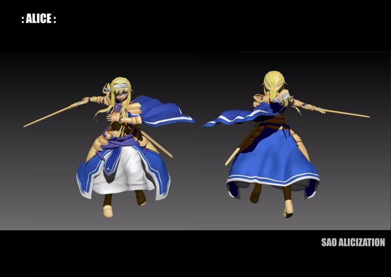 alice 3D model female character dress and sword