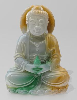 “Jade Serenity” Seated Buddha Sculpture