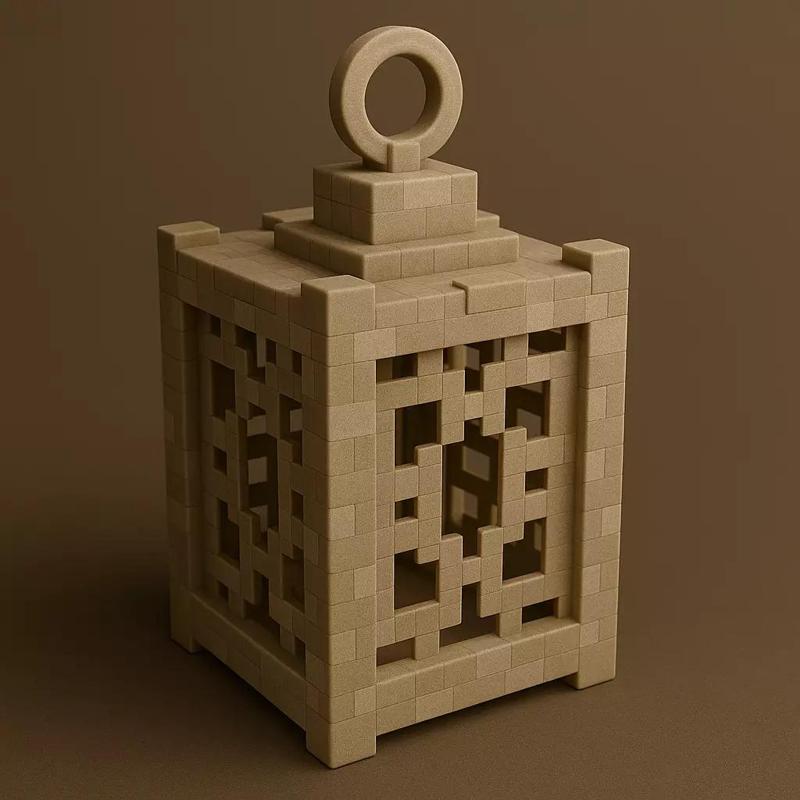 Minecraft-Style Pixel Lantern 3D Printable
