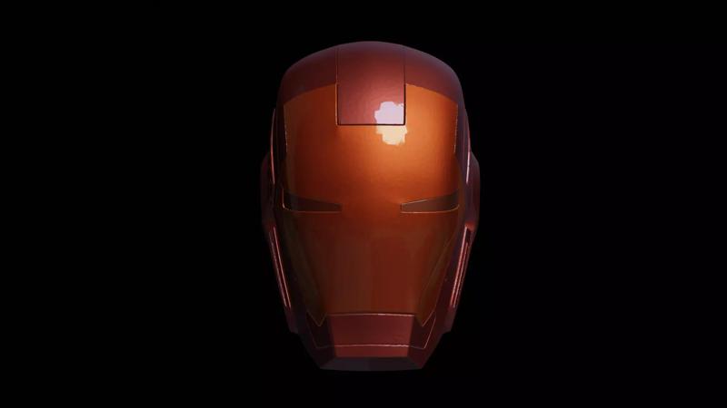 Iron Man helmet 3D printable model consisting of 5 pieces