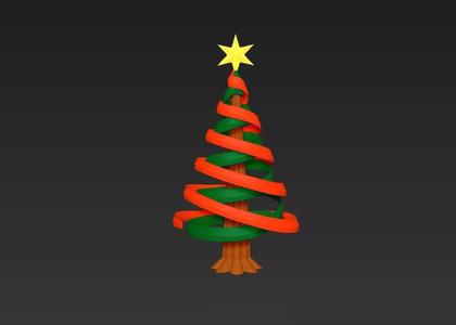 Christmas tree simple rotatable assembly model