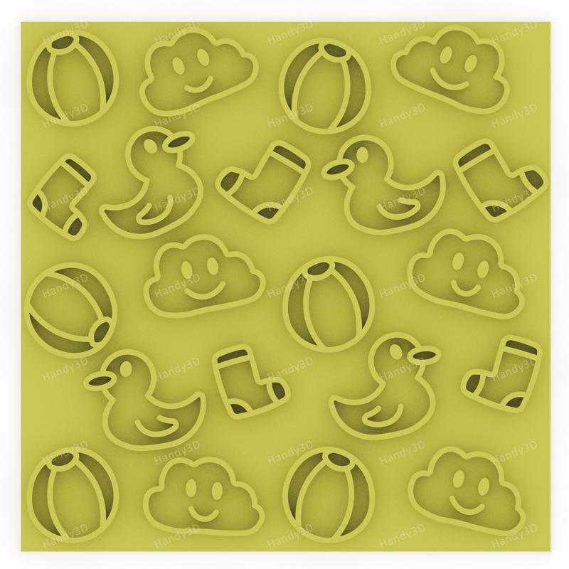 Playtime - Baby Shower Cookie Texture Plate