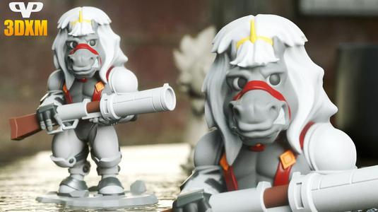 Bravestarr Thirty-Thirty Chibi STL for 3D Printing ChibiSTL 3DXM