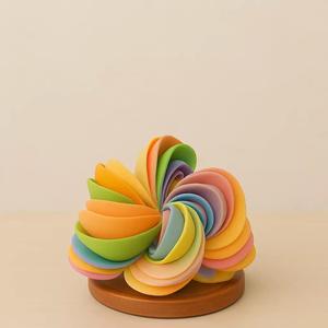 Modern Swirl Flower 3D Print Model  Multicolor Decorative STL