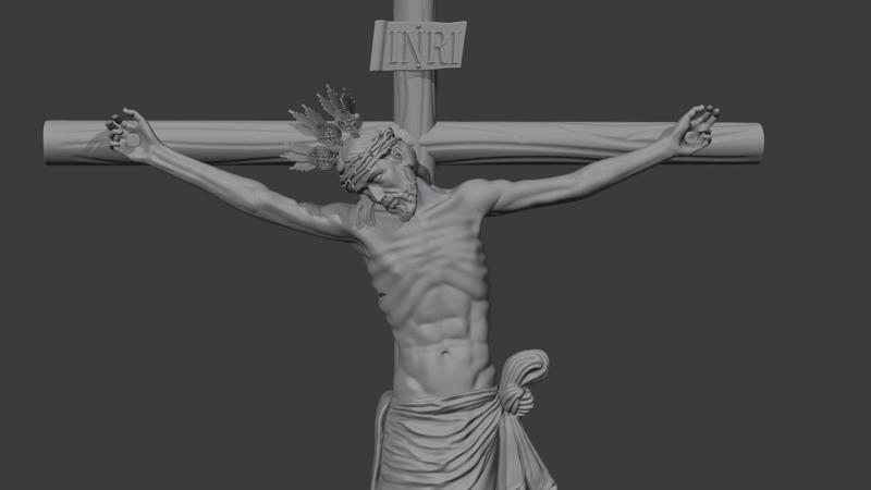 Sculpture of crucified Jesus
