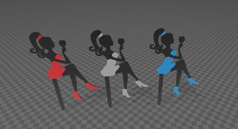 cake topper lady siluette