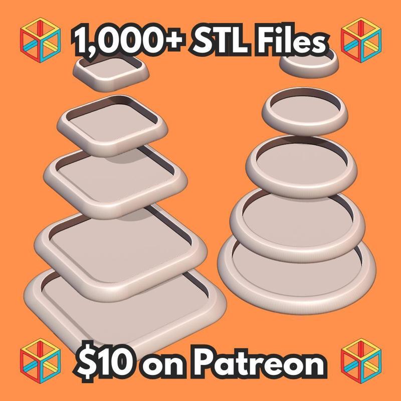 Circular and Square Kitchen Oil and Sauce Catch Trays Set MineeForm FDM 3D Print STL File