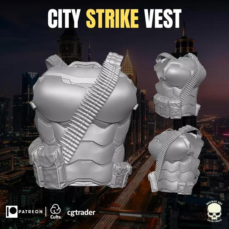 City Strike Vest 3D printable File for Action Figures