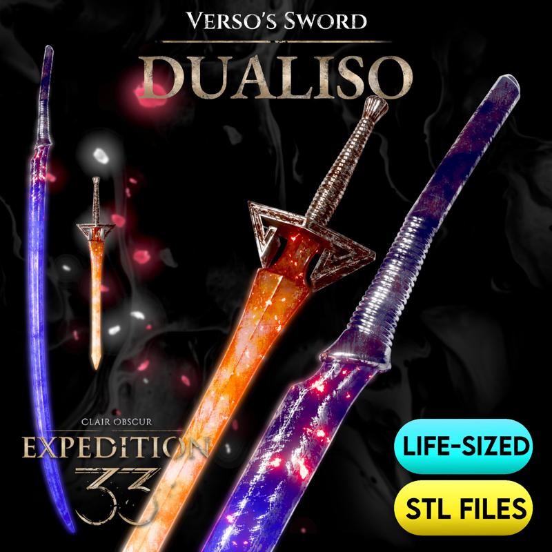 Verso's Sword Dualiso STL Files | Life Sized | High Detail