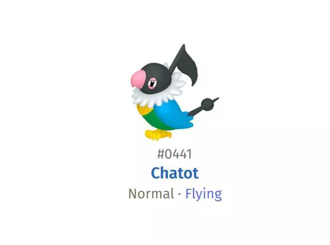 441 CHATOT HIGH-RES POKEMON
