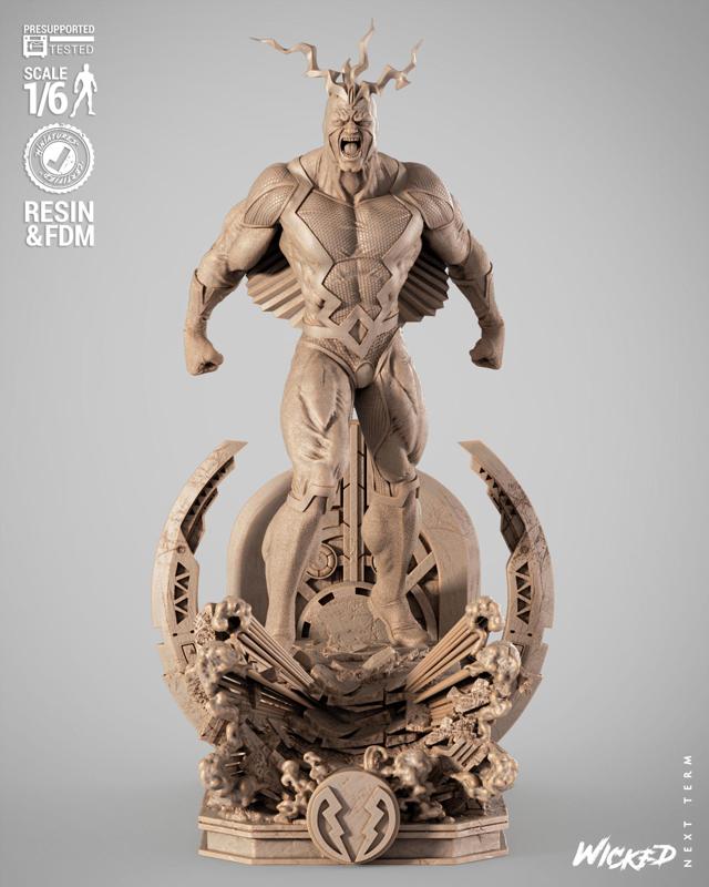 ICKED MARVEL BLACK BOLT SCULPTURE : TESTED AND READY FOR 3D PRINTING