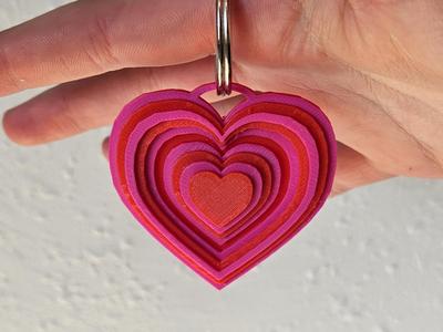 Layered heart keychain