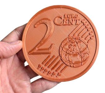 Coin coaster Euro 2 cent