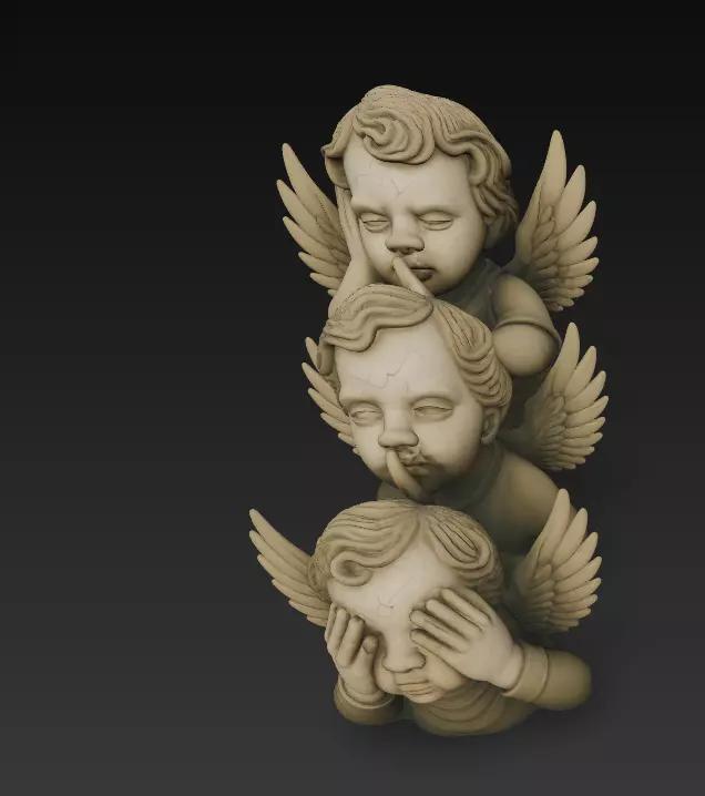 Three Angels Sculpture - Hear No Evil See No Evil Speak No Evil
