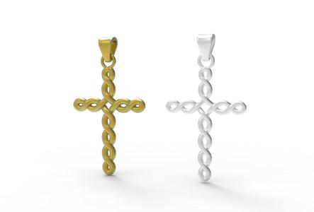 cross knot pendant and earring
