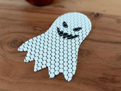Halloween Ghost Fidget Fabric Coaster