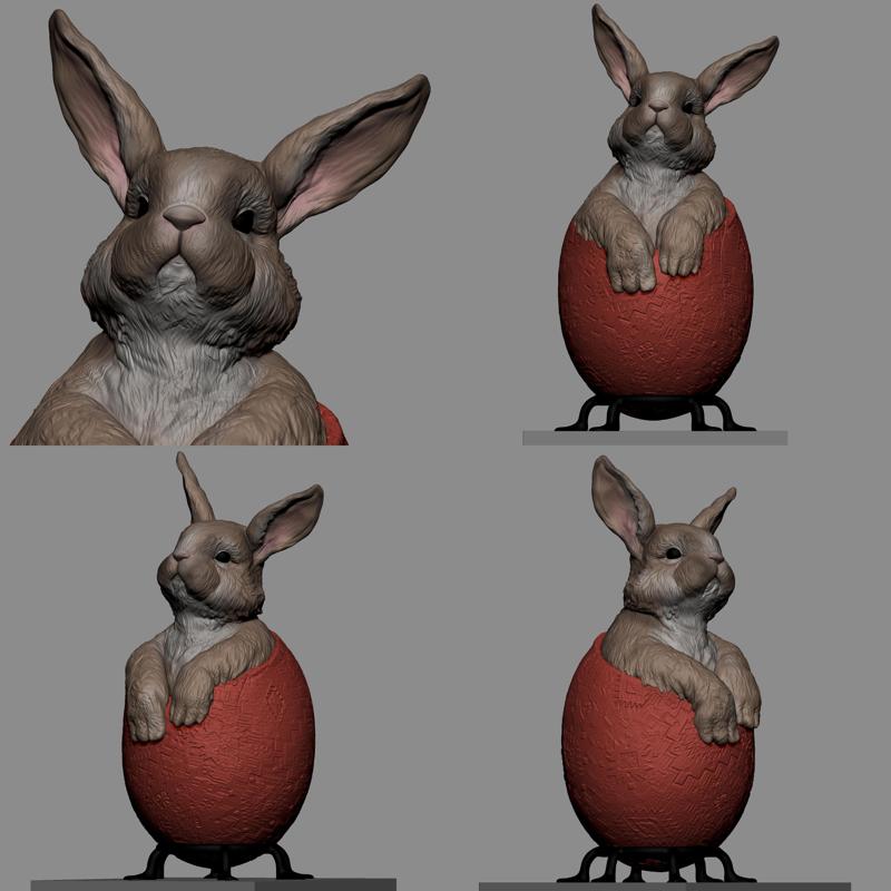rebirth of nature - easter bunny oc cartoon 3d printable file